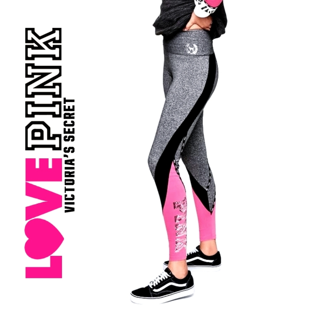 VS PINK yoga hi rise bling grey workout leggings